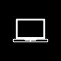 Laptop Icon in trendy flat style isolated on black background. Computer symbol for your web site design, logo, app, Royalty Free Stock Photo