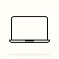 Laptop Icon in trendy flat style isolated on grey background. Computer symbol for your web site design, logo, app, UI. Vector Royalty Free Stock Photo