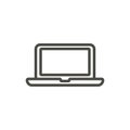 Laptop icon vector. Line notebook symbol.