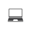 laptop icon vector, mobile computer solid logo, pictogram isolated on white, pixel perfect illustration