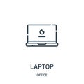 laptop icon vector from office collection. Thin line laptop outline icon vector illustration Royalty Free Stock Photo