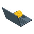 Laptop income icon isometric vector. Passive money