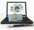 Laptop with incoming letters via e-mail Royalty Free Stock Photo