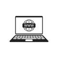 Laptop with internet connection vector icon, isolated illustration. Technology design Royalty Free Stock Photo