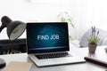 laptop Internet Online Job Search application Concept