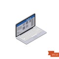 Laptop. Isometric icon. Social network interface. Vector Royalty Free Stock Photo