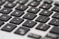 Laptop keyboard With Black Keys. Closeup Royalty Free Stock Photo