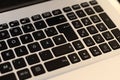 Laptop keyboard black and silver Royalty Free Stock Photo