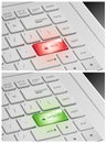 Laptop Keyboard with Lock and Unlock Buttons Royalty Free Stock Photo