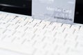 Laptop keyboard and membership card Royalty Free Stock Photo