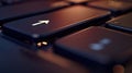 Close view of keyboard keys showing upward arrow symbol Royalty Free Stock Photo