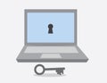 Laptop Keyhole Key Royalty Free Stock Photo