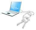 Laptop keys access concept Royalty Free Stock Photo