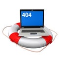 Laptop Lifebelt 404 Royalty Free Stock Photo