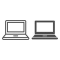 Laptop line and glyph icon. Notebook vector illustration isolated on white. Computer outline style design, designed for Royalty Free Stock Photo