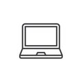 Laptop line icon, outline vector sign