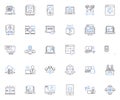 laptop line icons collection. Portable, Compact, Convenient, Lightweight, Versatile, Productive, Efficient vector and Royalty Free Stock Photo