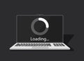 Laptop loading process icon in flat style. Software update vector illustration on isolated background. Updating sign business Royalty Free Stock Photo