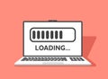Laptop loading process icon in flat style. Software update vector illustration on isolated background. Updating sign business Royalty Free Stock Photo