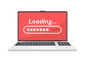Laptop loading process icon in flat style. Software update vector illustration on isolated background. Updating sign business Royalty Free Stock Photo