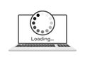 Laptop loading process icon in flat style. Software update vector illustration on isolated background. Updating sign business Royalty Free Stock Photo