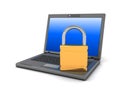 Laptop with lock Royalty Free Stock Photo