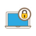 laptop lock server banner icon Royalty Free Stock Photo
