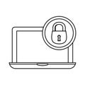 laptop lock server banner icon Royalty Free Stock Photo