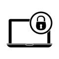 laptop lock server banner icon Royalty Free Stock Photo