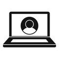 Laptop login icon, simple style