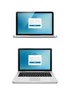 Laptop login password on lock screen. Computer security protection login user concept form Royalty Free Stock Photo