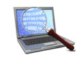 Laptop and magnify glass Royalty Free Stock Photo