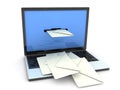 Laptop and mail Royalty Free Stock Photo