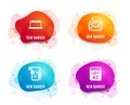 Laptop, Mail correspondence and Manual doc icons. Vocabulary sign. Vector Royalty Free Stock Photo