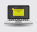 Laptop mail icon illustrated in vector on white background Royalty Free Stock Photo