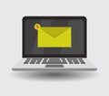Laptop mail icon illustrated in vector on white background Royalty Free Stock Photo
