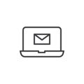 Laptop mail screen line icon Royalty Free Stock Photo