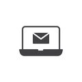 Laptop mail screen vector icon Royalty Free Stock Photo