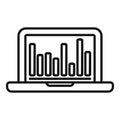 Laptop market chart icon outline vector. Segment target