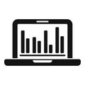 Laptop market chart icon simple vector. Segment target