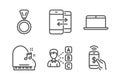 Laptop, Medal and Opinion icons set. Piano, Phone communication and Phone payment signs. Vector