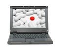 Laptop with medicine science theme