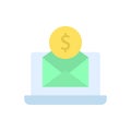 Laptop, message, dollar icon. Simple color vector elements of economy icons for ui and ux, website or mobile application