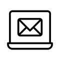 Laptop message vector line icon Royalty Free Stock Photo