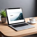 Realistic laptop screen mockup design template Royalty Free Stock Photo