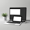 Realistic laptop screen mockup design template Royalty Free Stock Photo