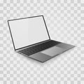 Laptop mock up. Open laptop with white screen. Vector illustration isolated on transparent background Royalty Free Stock Photo