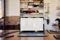 Laptop Mockup in Workshop