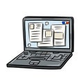 Laptop. Modern computer. Open window with the program and application Royalty Free Stock Photo