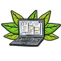 Laptop. Modern computer. Open window with the program and application Royalty Free Stock Photo